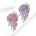Copper Zircon Violet Crystal Brooch For Elegant Suit Decoration view 4