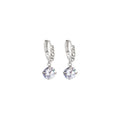 Elegant Korean Zircon Crystal Ball Pendant Hoop Huggie Earrings For Women Luxury Rhinestone Drop Earrings view 5