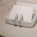 Elegant Korean Zircon Crystal Ball Pendant Hoop Huggie Earrings For Women Luxury Rhinestone Drop Earrings view 3