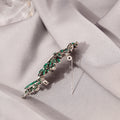 Korean Fashion Creative Rhinestone Leaf Brooch Super Sparkly Hollow Simple Women Lapel Pin view 4