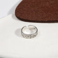 Chinese Style Hip Hop Mahjong Tile Ring, Distressed Open Adjustable Fa Cai Statement Finger Ring view 4