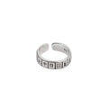 Chinese Style Hip Hop Mahjong Tile Ring, Distressed Open Adjustable Fa Cai Statement Finger Ring view 5