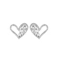 Luxury Hollow Heart Stud Zircon Rhinestone Earrings For Women Elegant Silver Needle Sparkling Fashion Earrings view 5