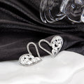 Luxury Hollow Heart Stud Zircon Rhinestone Earrings For Women Elegant Silver Needle Sparkling Fashion Earrings view 3