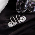 Luxury Hollow Heart Stud Zircon Rhinestone Earrings For Women Elegant Silver Needle Sparkling Fashion Earrings view 1