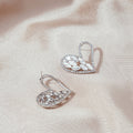 Luxury Hollow Heart Stud Zircon Rhinestone Earrings For Women Elegant Silver Needle Sparkling Fashion Earrings view 4