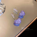 Alloy Heart Zircon Stud Earrings With Silver Posts Minimalist Light Luxury Sweet Cool Style view 4