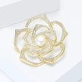 Alloy Zircon Pearl Camellia Brooch For Suits And Qipao Dresses view 3