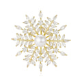 Alloy Zircon Snowflake Brooch For Suit Dress And Coat Decoration view 1