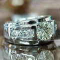 Luxury Full Pave Zircon White Gold Plated Women's Engagement Ring view 5