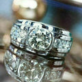 Luxury Full Pave Zircon White Gold Plated Women's Engagement Ring view 2