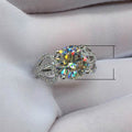 Classic Four Prong Luxury Cluster Zircon Full Stone Bridal Engagement Wedding Ring For Women view 5