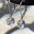 Classic Four Prong Zircon Ear Cuff Earrings For Women Copper Platinum Plated Dangle Jewelry view 2