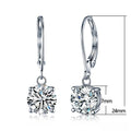 Classic Four Prong Zircon Ear Cuff Earrings For Women Copper Platinum Plated Dangle Jewelry view 4