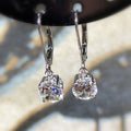 Classic Four Prong Zircon Ear Cuff Earrings For Women Copper Platinum Plated Dangle Jewelry view 1