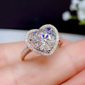 Micro Pave Heart Zircon Ring Fashion Heart Shape Women's Engagement Diamond Ring view 3