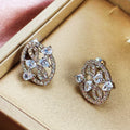 Nature Vine Cubic Zirconia Jewelry Set For Women, Copper Necklace Earrings Ring Set view 2
