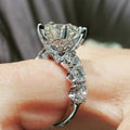 European American Creative White Zircon Wedding Ring Simple Fashion Jewelry Supply view 2