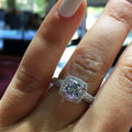 European American Square Round Zircon Ring Light Luxury Micro Pave Full Diamond Women's Ring view 1