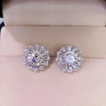 Creative Sunflower Zircon Stud Earrings For Women, Diamond Inlaid Fashion Jewelry view 2