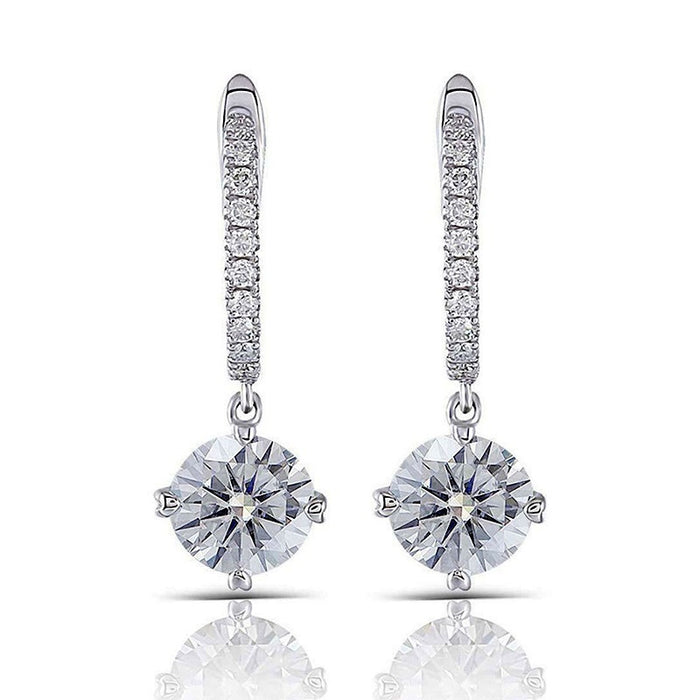 Fashion OL Sparkling Full Crystal Micro Pave Zircon Drop Hook Earrings For Women