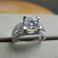 Luxury Sparkling Round Zircon Women's Ring Wedding Anniversary Celebration Gift Jewelry view 1