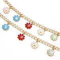 Bohemian Candy Color Enamel Flower Necklace And Bracelet Set, Fashion Colorful Floral Jewelry view 4