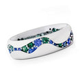 Blue Green Zircon Couple Ring, Minimalist Creative Fashion Finger Ring For view 2
