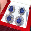 European Fashion Long Flower Zircon Stud Earrings For Women Elegant Street Style Jewelry view 4