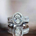 European American Four Prong Oval Zircon Ring High End Women's Wedding Ring Valentine's Gift view 1