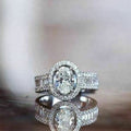 European American Four Prong Oval Zircon Ring High End Women's Wedding Ring Valentine's Gift view 2