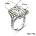 Sparkling Square Princess Cut Ring Fashion Women Engagement Proposal Diamond Style Ring view 4