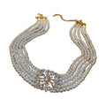 Rhinestone Flower Pearl Multi Layer Necklace For Women, Fashion OL Statement Choker view 5