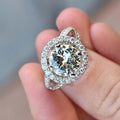 Light Luxury Bridal Engagement Ring With Eight Hearts And Arrows Zircon, Wedding Jewelry view 4