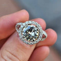 Light Luxury Bridal Engagement Ring With Eight Hearts And Arrows Zircon, Wedding Jewelry view 3