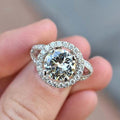 Light Luxury Bridal Engagement Ring With Eight Hearts And Arrows Zircon, Wedding Jewelry view 2