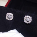 Sweet Floral Flower Zircon Stud Earrings Korean Simple Women's Ear Jewelry For view 3