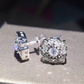 Sweet Floral Flower Zircon Stud Earrings Korean Simple Women's Ear Jewelry For view 4