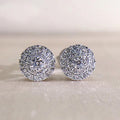 Round Brilliant Full Pave Zircon Copper Stud Earrings For Women Classic European Jewelry view 6