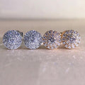 Round Brilliant Full Pave Zircon Copper Stud Earrings For Women Classic European Jewelry view 4