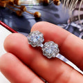 Delicate Full Zircon Flower Stud Earrings For Women, Creative Sparkling Student Fashion Jewelry view 2
