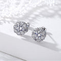 Delicate Full Zircon Flower Stud Earrings For Women, Creative Sparkling Student Fashion Jewelry view 4