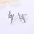 Minimalist Mini Lightning Zircon Stud Earrings For Women, Simple Student Ear Jewelry view 6