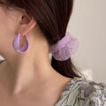 Korean Style Alloy Silver Pin Pearl Flower Basket Stud Earrings For Women OL Fashion view 4