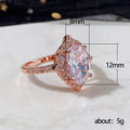 Rose Gold Plated Zircon Round Cut Princess Engagement Ring For Women, European Fashion Jewelry view 5