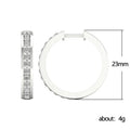 Silver Zircon Hoop Earrings For Women, Elegant Round Ear Hoops Birthday Gift Jewelry view 5