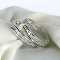 Silver Zircon Hoop Earrings For Women, Elegant Round Ear Hoops Birthday Gift Jewelry view 1