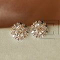 Elegant Sunflower Stud Earrings With Zircon Flower Design, Minimalist Creative Fashion Accessories view 5