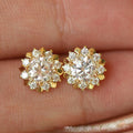 Elegant Sunflower Stud Earrings With Zircon Flower Design, Minimalist Creative Fashion Accessories view 3