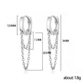 Minimalist Long Tassel Pendant Earrings Round Double Layer Chain Ear Cuff For Girls view 5
